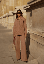 Calça Pantalona Palazzo Lumiere Iced Coffee