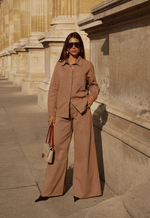 Calça Pantalona Palazzo Lumiere Iced Coffee