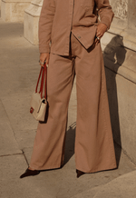 Calça Pantalona Palazzo Lumiere Iced Coffee