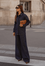 Calça Pantalona Palazzo Lumiere Raw Denim