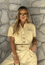 Blusa Cropped Azzurra Amarelo