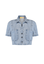 Blusa Cropped Azzurra Claro Marmorizado