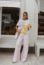 T-shirt Citrus Stripes Rosa Celeste