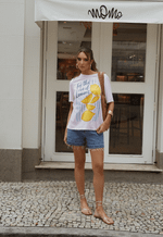 Short Mom Bainha Desfeita Médio Nebulizado