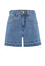 Short Mom Bainha Desfeita Médio Nebulizado