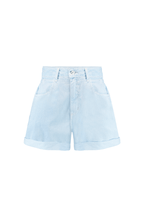 Short Mom Elástico Barra Dobrada Baby Blue