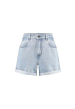 Short Mom Elástico Barra Dobrada Claro