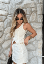 Short Saia Fivela Aurea Aveia