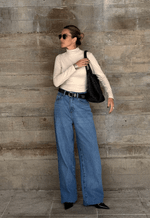 Calça Wide Leg Essentials Médio Nebulizado