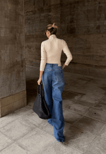 Calça Wide Leg Essentials Médio Nebulizado