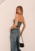 Top Recortes Overlap Dirty Wash Escuro
