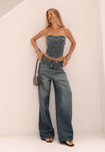 Calça Baggy Overlap Dirty Wash Escuro