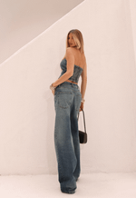 Calça Baggy Overlap Dirty Wash Escuro