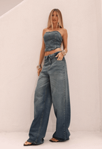 Calça Baggy Overlap Dirty Wash Escuro