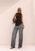 Calça Baggy Bastille Escuro Dirty Wash