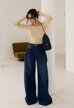 Calça Pantalona Palazzo Drape Dirty Escuro