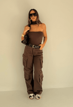 Calça Cargo Urban Marrom Coffee