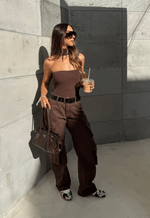 Calça Cargo Urban Marrom Coffee
