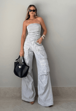 Calça Cargo Utility Cinza Marmorizado
