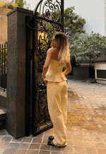 Calça Wide Leg Fit Amore Amarelo