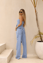 Calça Wide Leg Fit Amore Claro