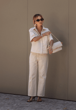 Calça Mom Cropped Essential Aveia