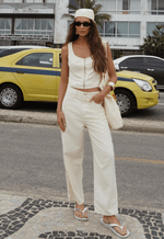 Calça Balloon Stipes Coast Amarelo