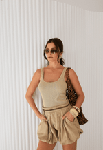 Short Balloon Bege Marmorizado