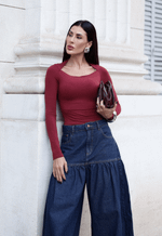 Calça Pantalona Ella Escura