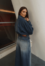 Calça Extra Wide Leg Noir Essential Médio