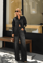 Calça Extra Wide Leg Noir Essential Black