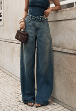 Calça Baggy Overlap Dirty Wash Escuro