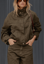 Jaqueta Bomber High Neck Verde Coco