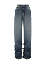Calça New Baggy Draped Dirty Wash Escuro