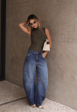 Calça Barrel Soho Escuro