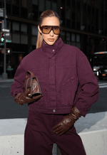 Jaqueta Bomber High Neck Dark Berry