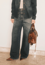Calça Baggy Louvre Dark Stone Wash