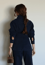 Jaqueta Acinturada Maison Bastille Deep Blue