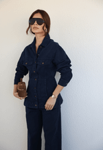 Jaqueta Acinturada Maison Bastille Deep Blue