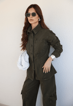 Camisa Acinturada Rive Utility Verde Coco