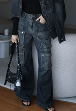 Calça Cargo Utility Dark Stone Wash