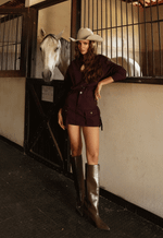 Saia Curta Cargo Chelsea Dark Berry