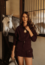 Camisa Ampla Chelsea Dark Berry