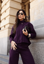 Camisa Gola Alta Voyager Dark Berry