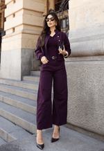 Calça Barrel Fit Dark Berry