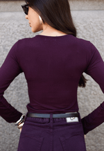 Blusa Franzida Flight Dark Berry