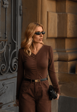 Blusa Franzida Flight Cacau