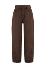 Calça Balloon Recortes Marrom Coffee
