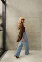 Calça Extra Wide Leg Claro Marmorizado
