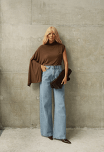 Calça Extra Wide Leg Claro Marmorizado